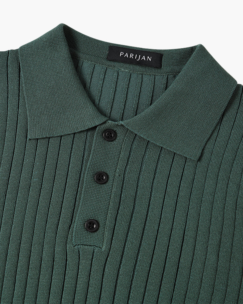Homem Polo Tricot Algodão Canelado