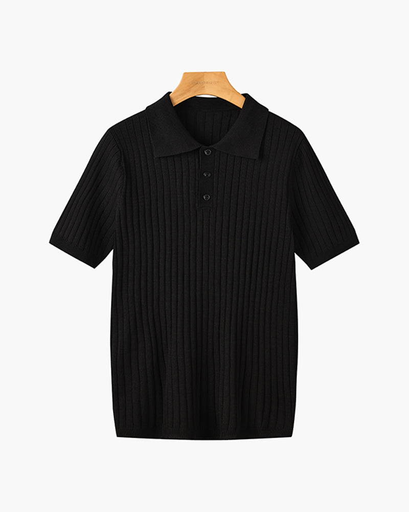 Homem Polo Tricot Algodão Canelado