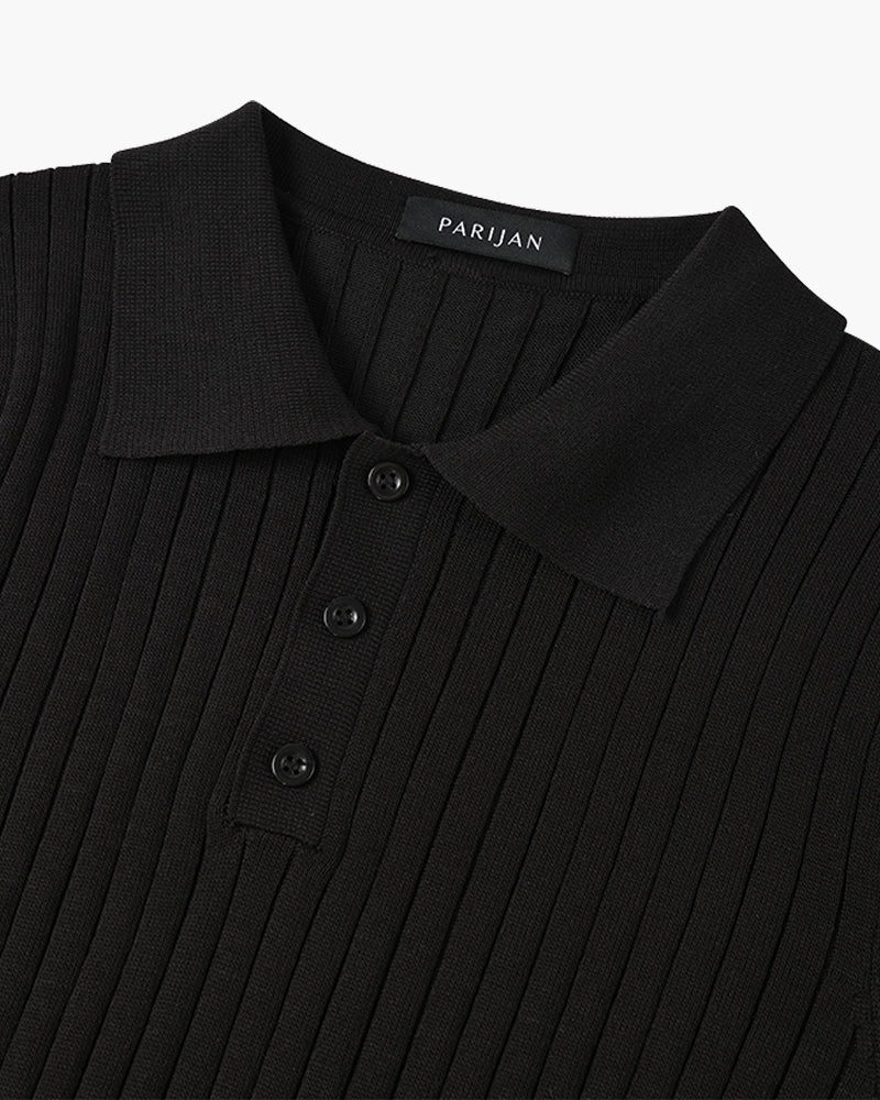 Homem Polo Tricot Algodão Canelado