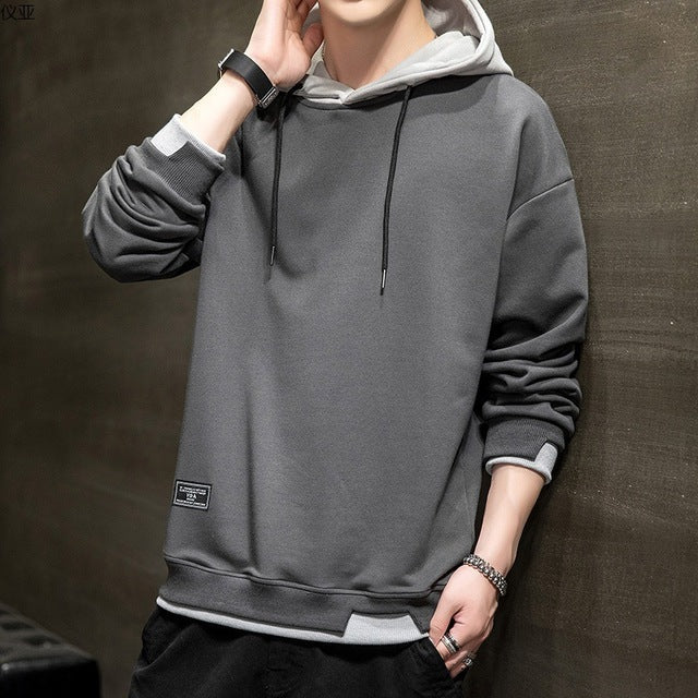 Hoodie Masculino | Bicolor, Bolso Canguru | Estilo Urbano Clássico