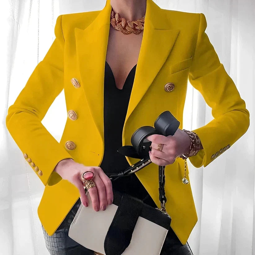 Blazer Feminino | Ombros Estruturados, Corte Elegante | Botão Único, Social