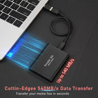 Nora | SSD Externa 128TB | Armazenamento Ultrarrápido, USB 3.1 e USB-C | Compacta e Resistente