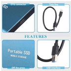Nora | SSD Externa 128TB | Armazenamento Ultrarrápido, USB 3.1 e USB-C | Compacta e Resistente