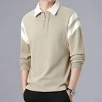 Polo Manga Longa com Zíper Color Block