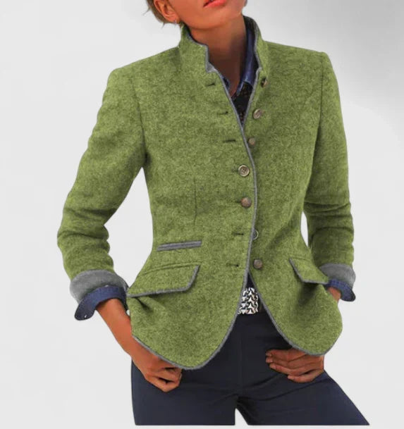 Casaco Casual Feminino Estruturado Botões