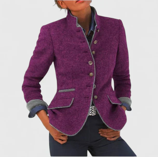 Casaco Casual Feminino Estruturado Botões
