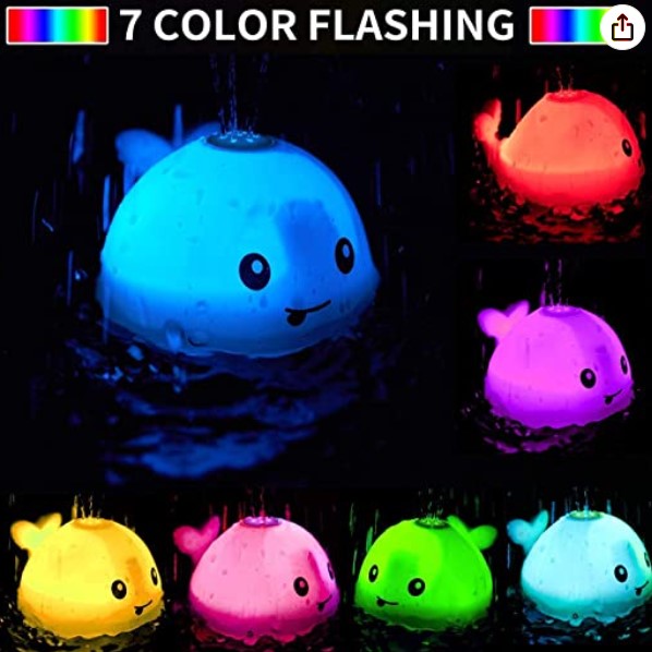 Lux | Brinquedo de Banho | Baleia com Água e Luzes LED | Bebés e Crianças