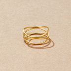 Nova | Anel Dourado Aço Inoxidável Banhado 18K