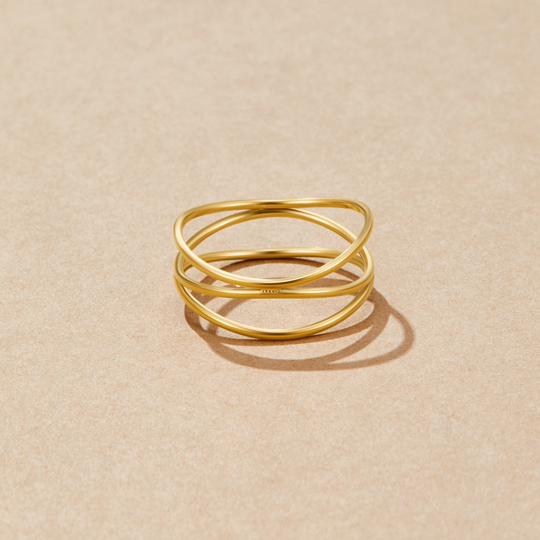 Nova | Anel Dourado Aço Inoxidável Banhado 18K