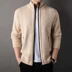 Romy | Casaco de Malha Tricotado à Mão Fecho Completo