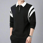 Polo Manga Longa com Zíper Color Block