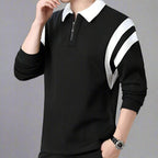 Polo Manga Longa com Zíper Color Block
