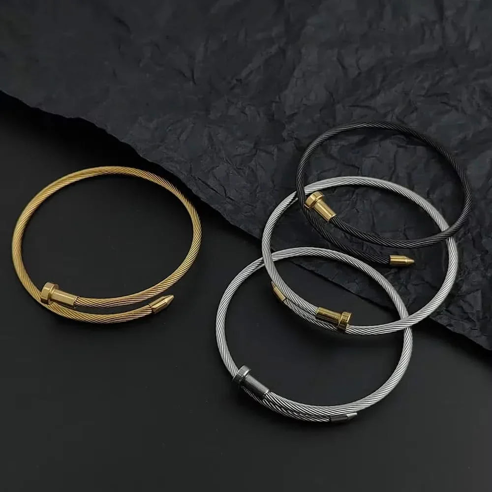 Sage | Pulseira Aço Inoxidável Ajustável Design Prego