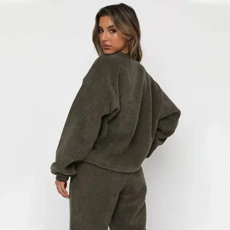 Alba | Conjunto Moletom Corduroy Relaxado