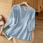 Sabine | Blusa Feminina Bordada Relaxed
