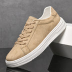 Sapatilhas de Couro Genuíno Sola de Borracha