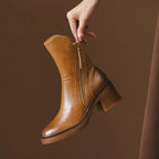 Botins de Salto Alto com Fecho de Correr