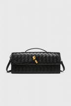 Tindra | Bolsa Clutch Baguette Feminina Nó Dourado