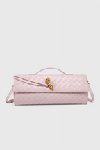 Tindra | Bolsa Clutch Baguette Feminina Nó Dourado