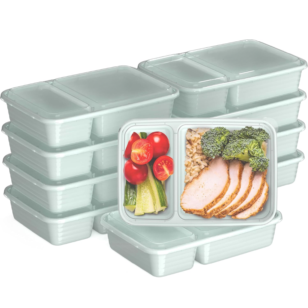 Marlow | Recipientes Alimentares Reutilizáveis | Conjunto 20 Peças, 2 Compartimentos | Sem BPA
