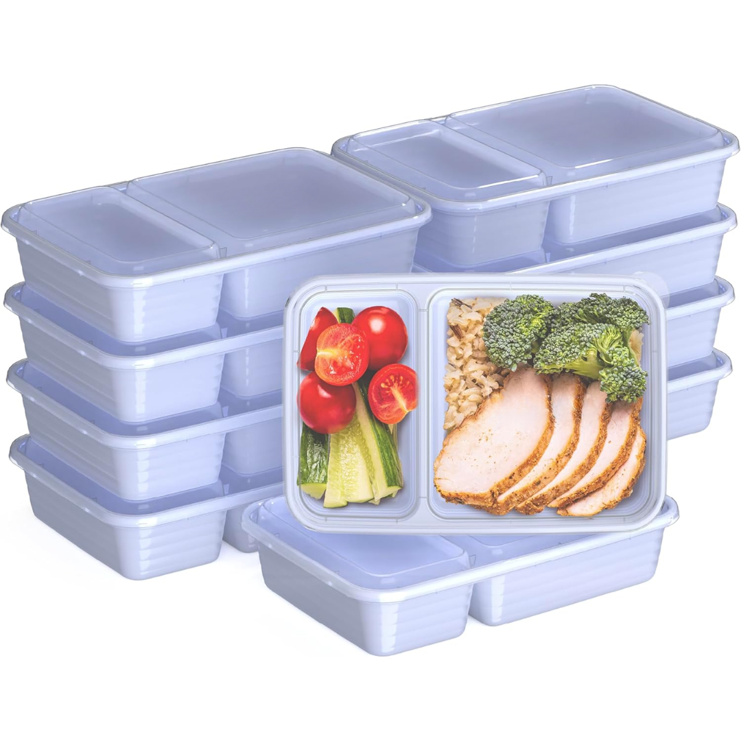 Marlow | Recipientes Alimentares Reutilizáveis | Conjunto 20 Peças, 2 Compartimentos | Sem BPA