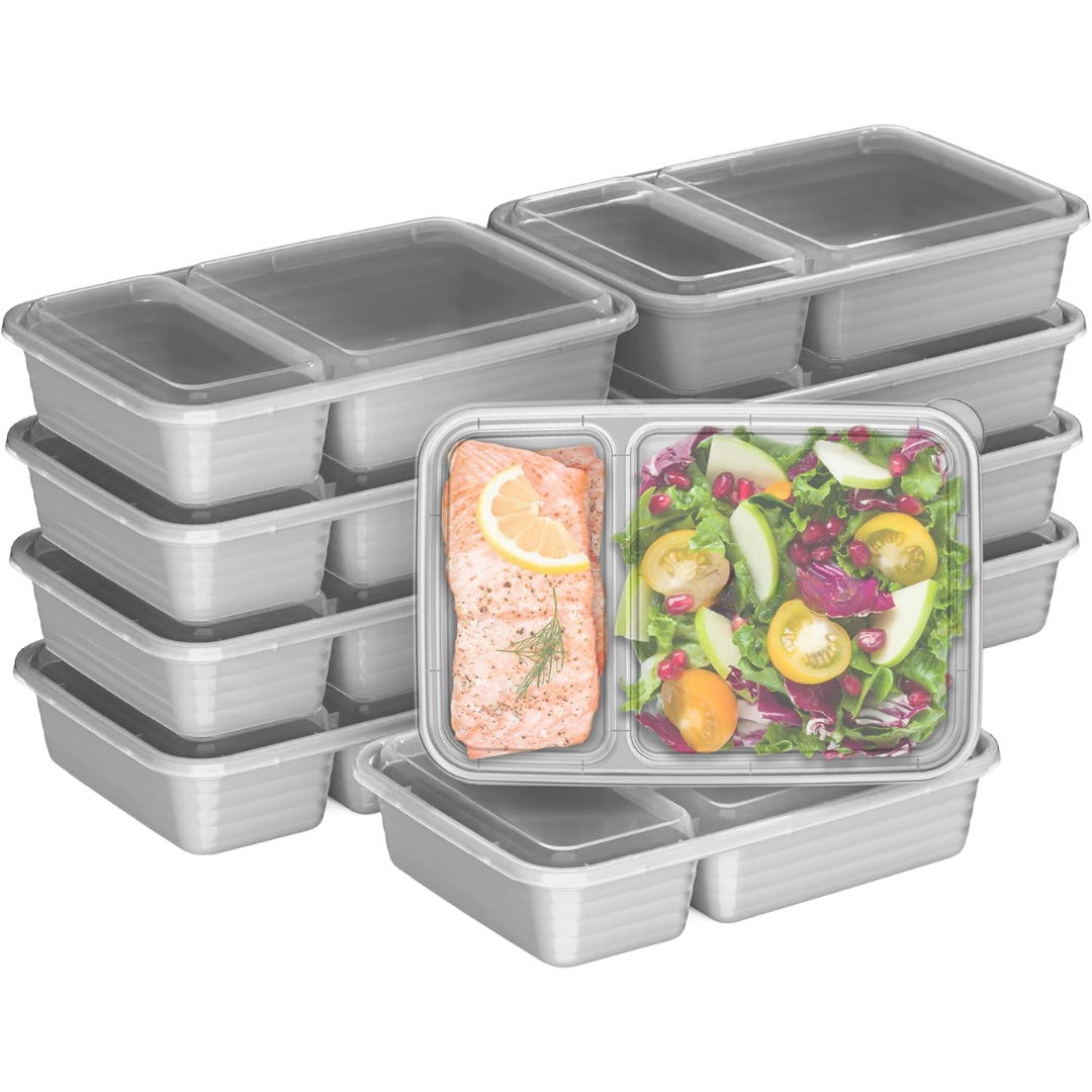 Marlow | Recipientes Alimentares Reutilizáveis | Conjunto 20 Peças, 2 Compartimentos | Sem BPA