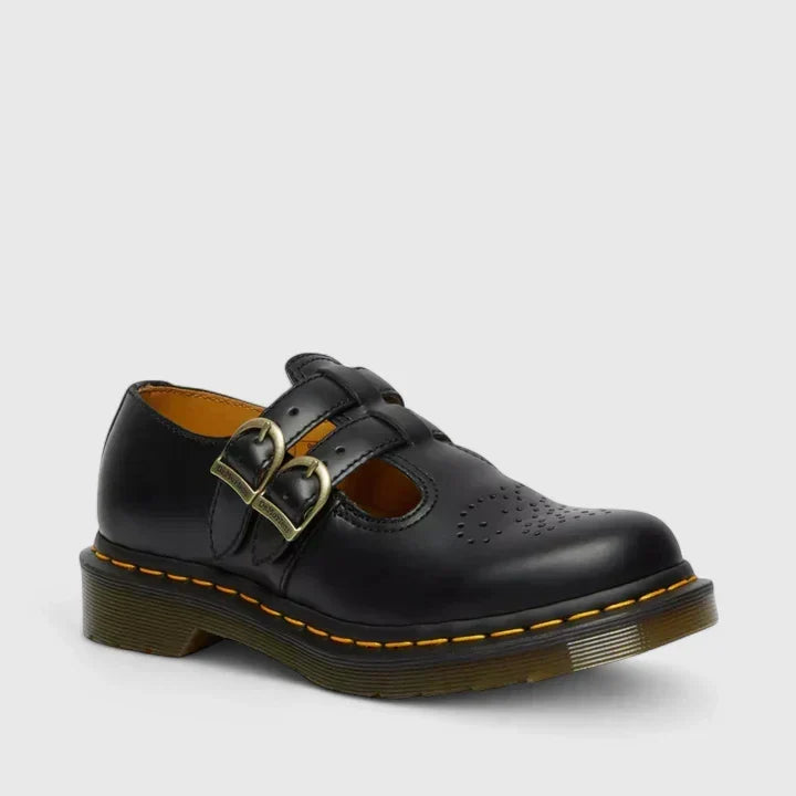 Sapatos de Verão Sandálias Mary Jane Couro Dupla Fivela Femininos