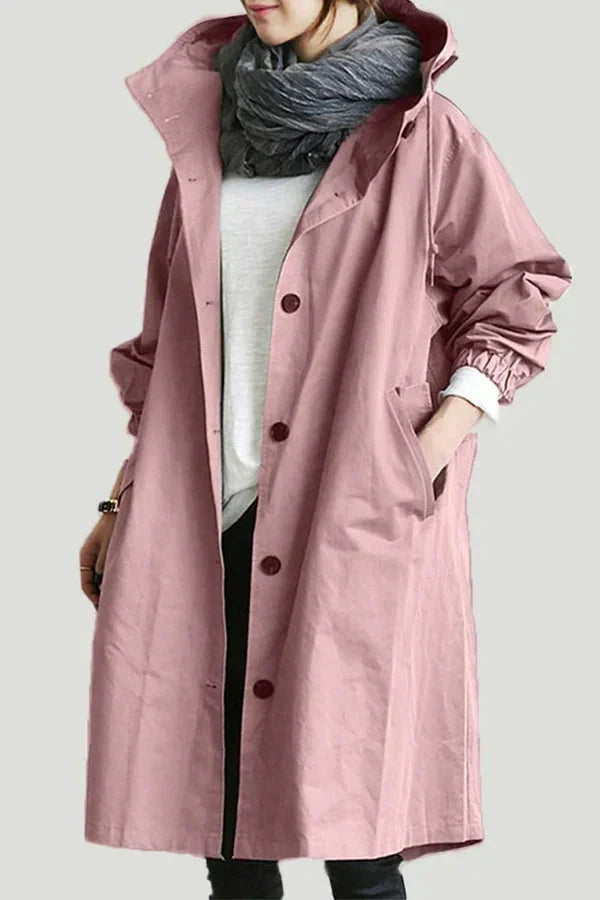 Mulher Impermeável com Capuz Oversize