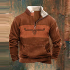 Cora | Homem Fleece Pullover Western Meio Zíper