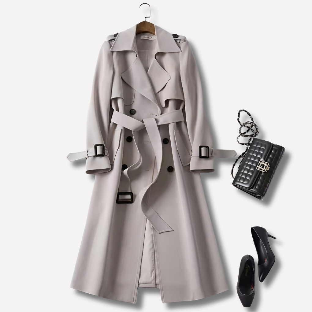 Marlow | Mulher Trench Coat Vintage Cintura Definida