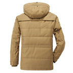 Homem Parka Inverno Forrada Fleece com Capuz