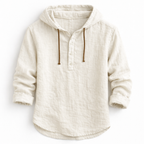 Dione | Homem Camisa Henley com Capuz Manga Comprida