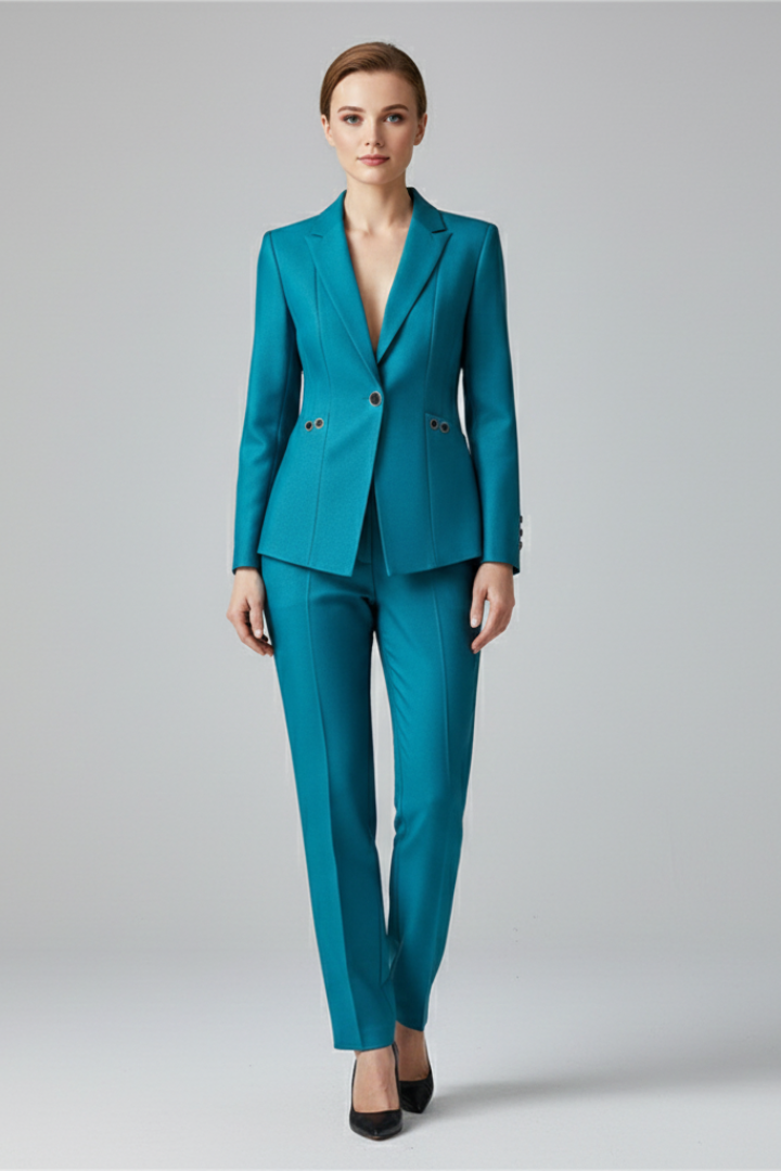 Conjunto Feminino Blazer e Calça Reta Botão