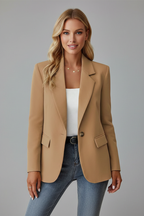 Ondine | Mulher Blazer Lapela Entalhada Botão Único