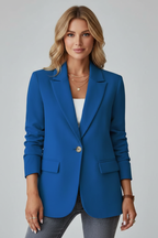 Ondine | Mulher Blazer Lapela Entalhada Botão Único