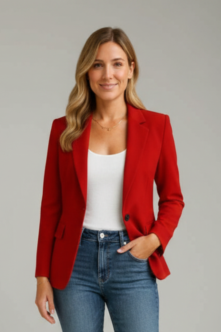 Ondine | Mulher Blazer Lapela Entalhada Botão Único