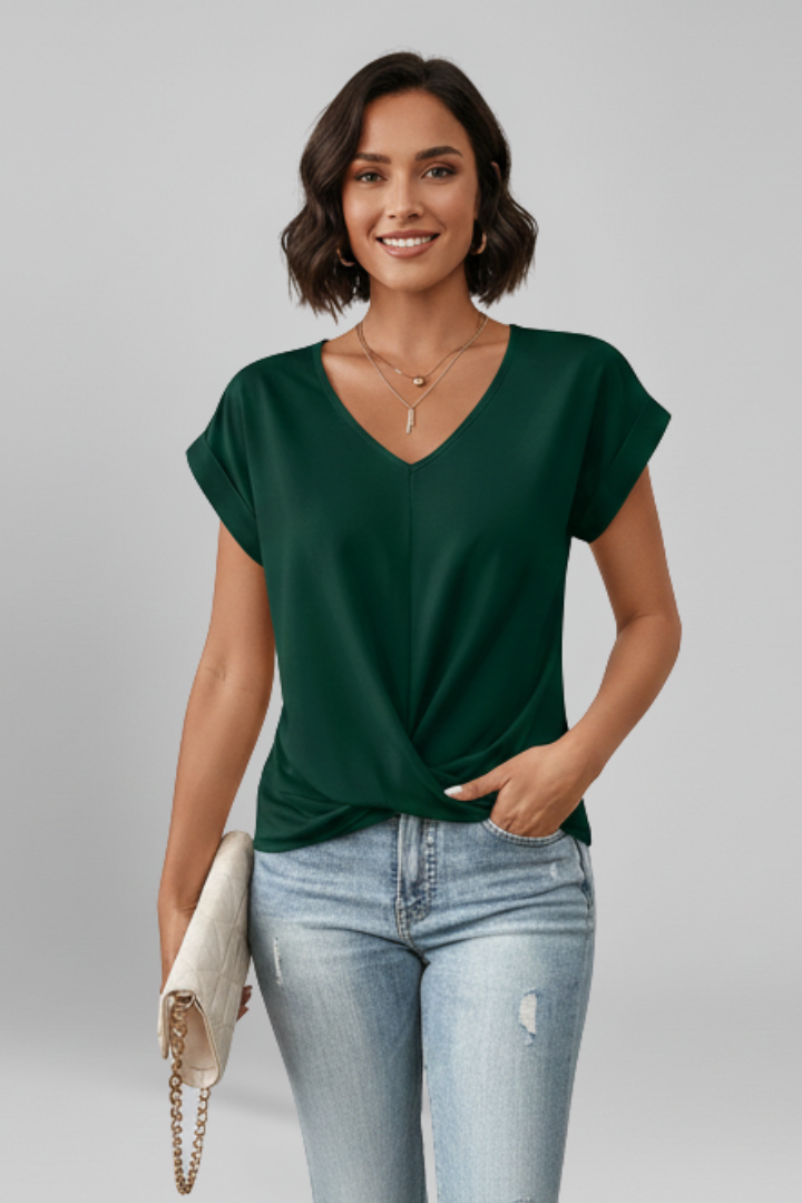 Quinn | Blusa Feminina Decote V Manga Curta