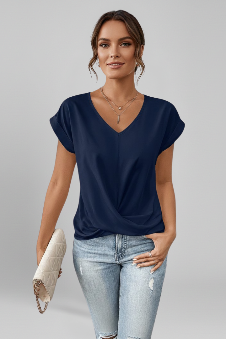 Quinn | Blusa Feminina Decote V Manga Curta