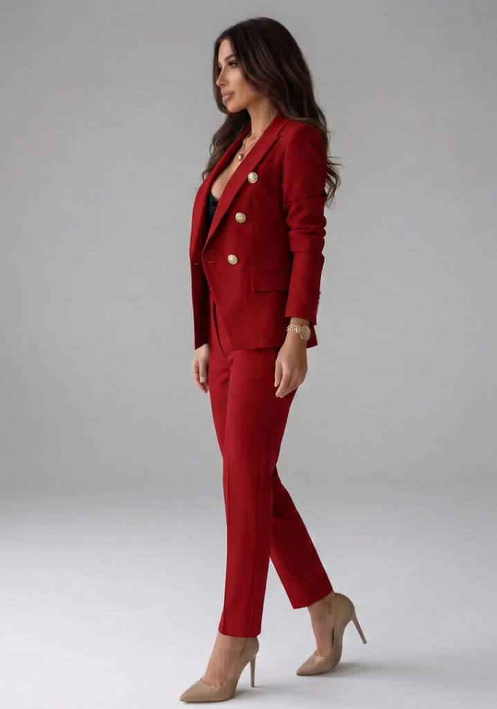Dione | Conjunto Feminino Blazer Duplo Abotoamento com Calças
