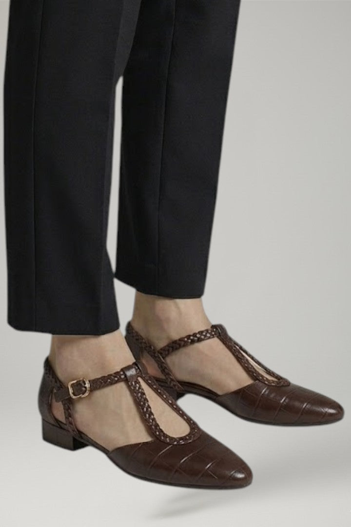 Inez | Sapatos Femininos Couro T-Strap com Fivela