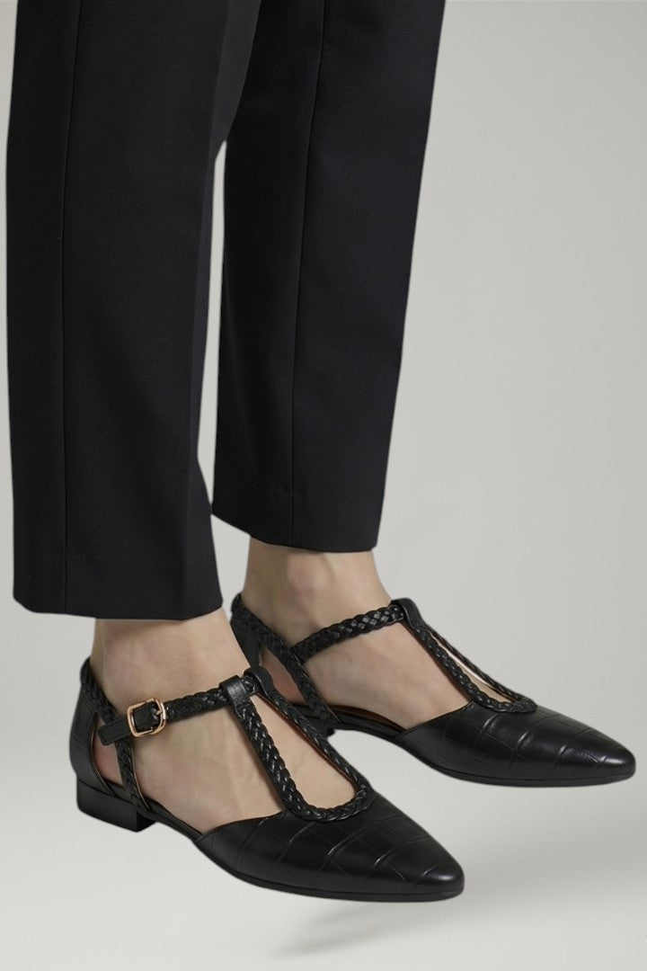 Inez | Sapatos Femininos Couro T-Strap com Fivela
