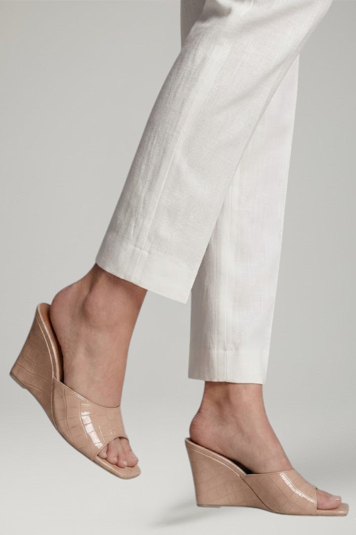 Rhea | Sapatos Anabela de Couro Femininos com Palmilha Acolchoada