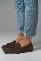 Vada | Mocassins Femininos Lisos com Detalhe de Franja