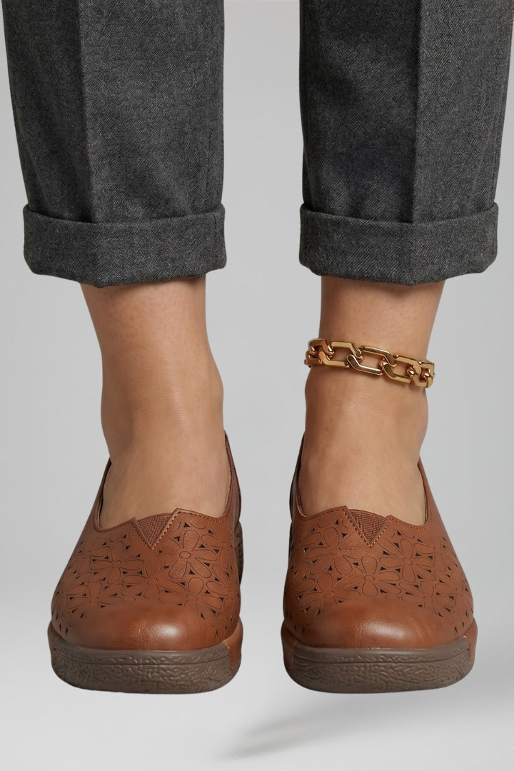 Calla | Mocassins Femininos Couro Slip On Palmilha Ortopédica