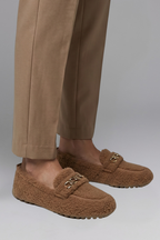 Cora | Mocassins Femininos Forro Polar Slip On Corrente