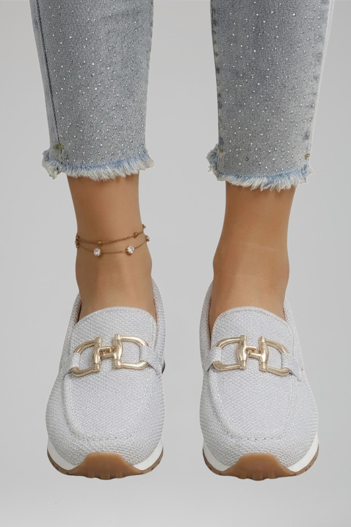 Lena | Mocassins Femininos Mesh Texturizado Slip-On