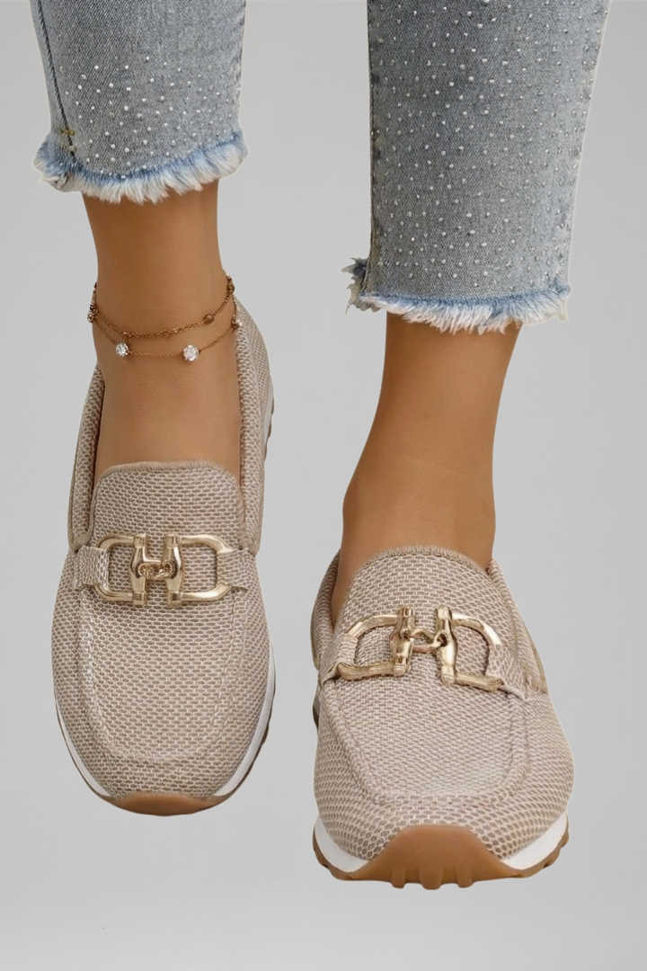 Lena | Mocassins Femininos Mesh Texturizado Slip-On