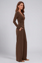 Luna | Conjunto Feminino 2 Peças Top Wrap Calça Wide Leg