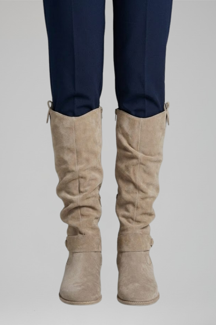 Calla | Botas Altas Ortopédicas Femininas Cano Longo Salto Bloco