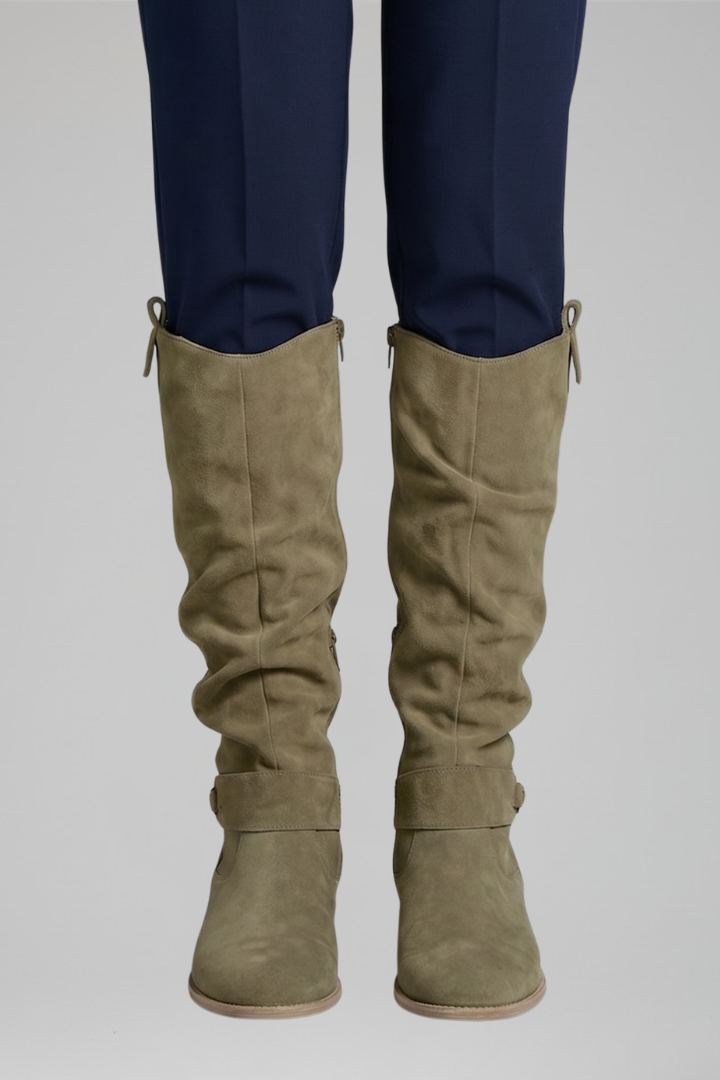 Calla | Botas Altas Ortopédicas Femininas Cano Longo Salto Bloco